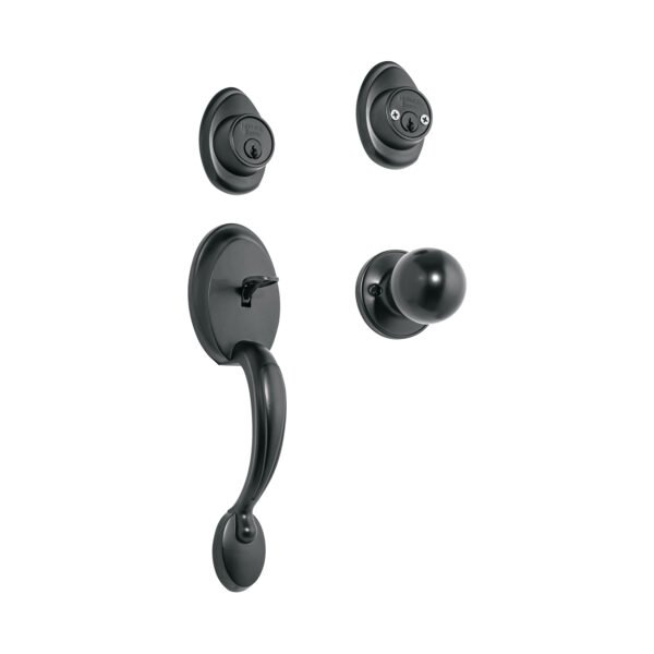 Jaladera y perilla Berna llave-llave negro BASIC 27238