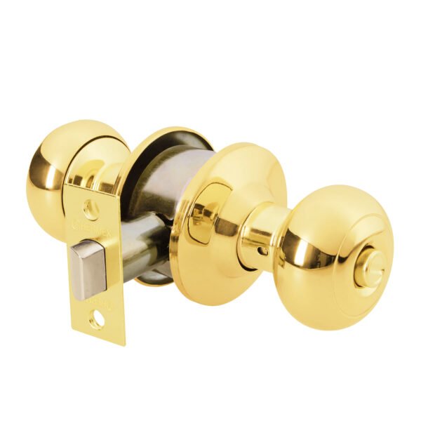 Cerradura tipo oval para baño latón brillante HERMEX 43456