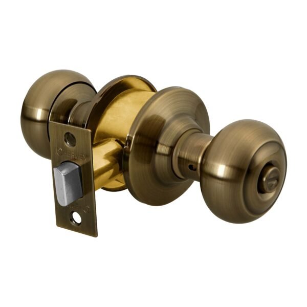 Cerradura tipo oval para baño latón antiguo HERMEX 43453