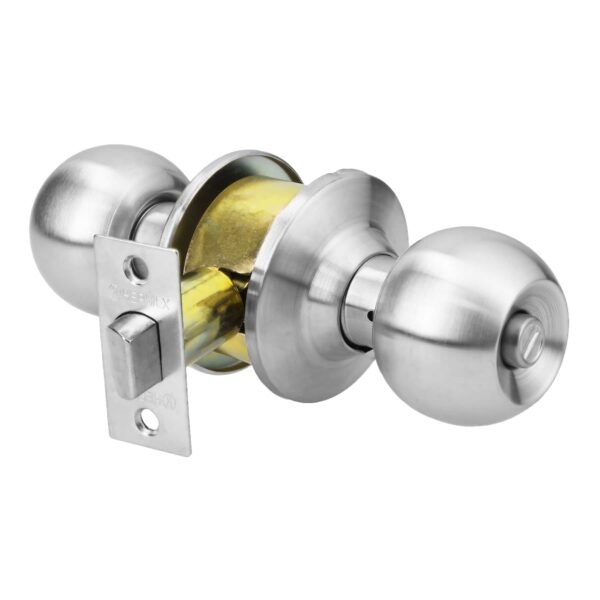 Cerradura tipo esfera para baño cromo mate HERMEX 43462