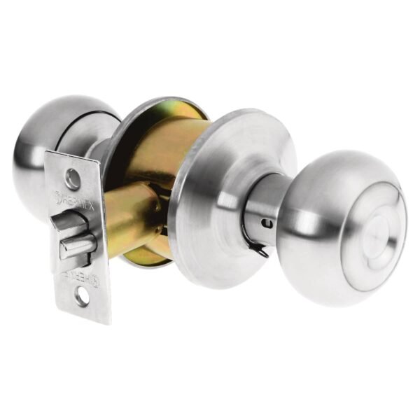 Cerradura tipo oval para entrada cromo mate HERMEX 43451