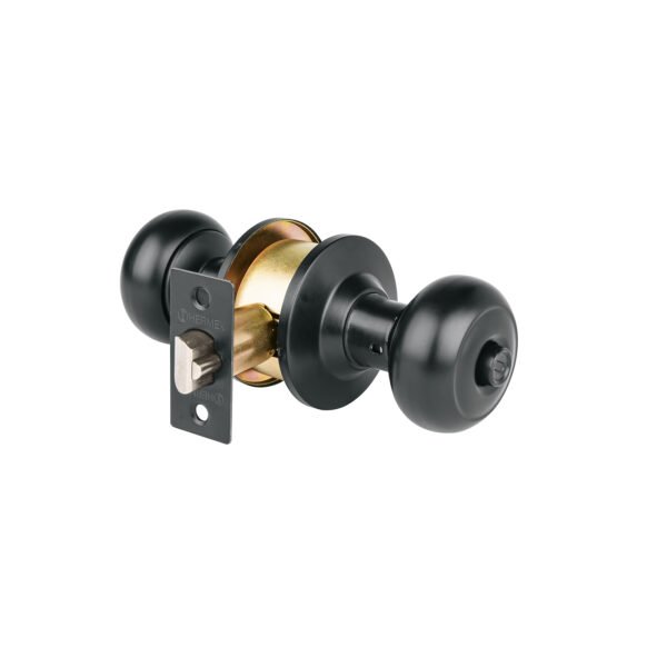Cerradura pomo negro oval recámara HERMEX 47913