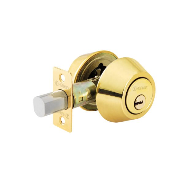 Cerrojo llave-llave latón brillante llave de puntos HERMEX 43592