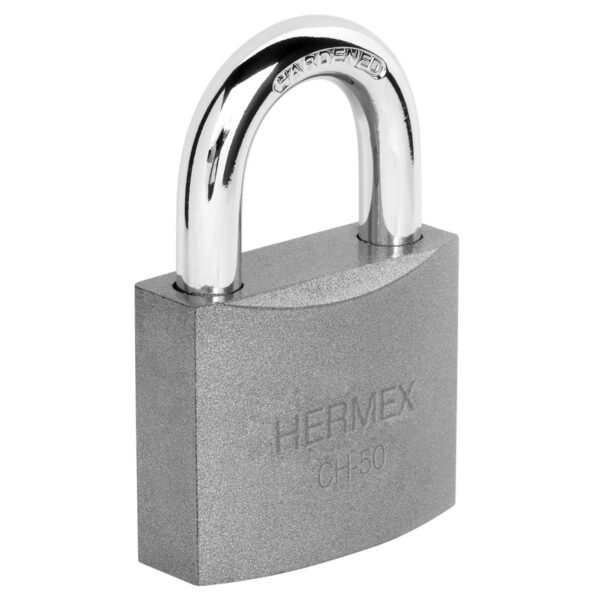 Candado de hierro 50 mm gancho corto en caja HERMEX 43317
