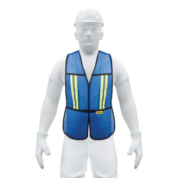Chaleco de seguridad con cintas reflejantes azul Pretul 21027