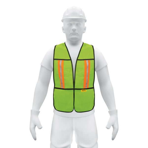Chaleco de seguridad con cintas reflejantes verde Pretul 21026