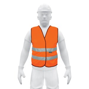 Chaleco de seguridad naranja con cintas de alta visibilidad 14426