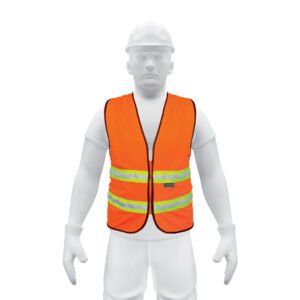 Chaleco de seguridad naranja alta visibilidad con cierre 13473