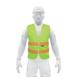 Chaleco de seguridad verde alta visibilidad con cierre 13474