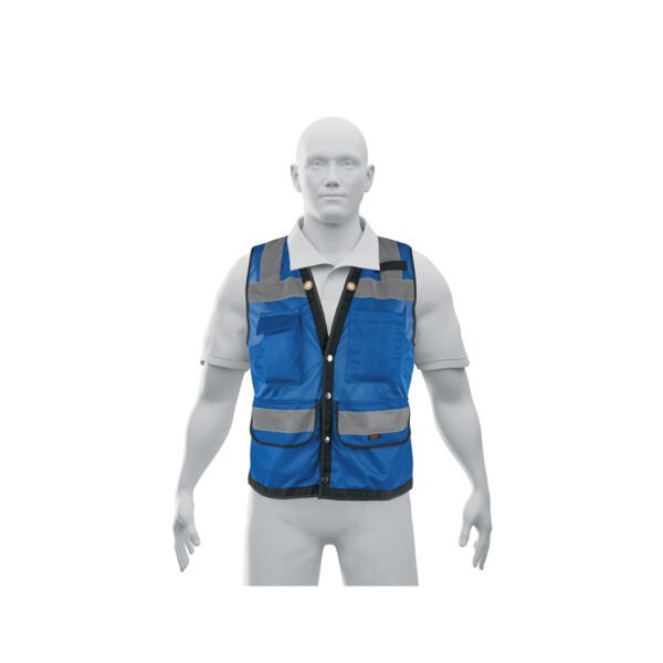 Chaleco seguridad reforzado azul con bolsas L Expert 103987