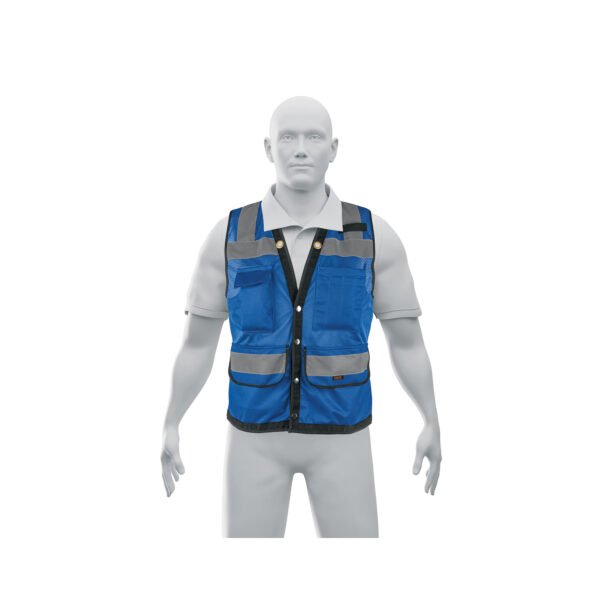 Chaleco seguridad reforzado azul con bolsas M Expert 103986