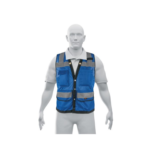 Chaleco seguridad reforzado azul con bolsas XL Expert 103988