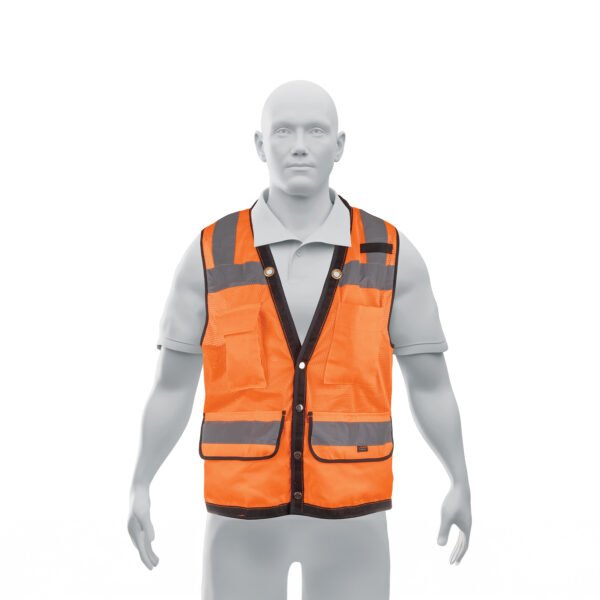Chaleco seguridad reforzado naranja con bolsas M Expert 13479