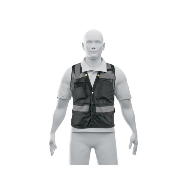 Chaleco seguridad reforzado negro con bolsas M Expert 103989