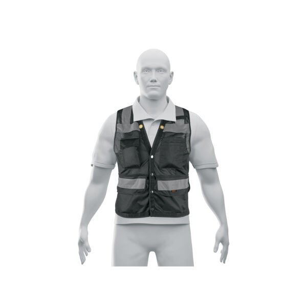 Chaleco seguridad reforzado negro con bolsas XL Expert 103991