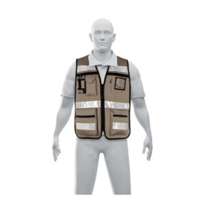 Chaleco brigadista con cintas reflejantes color beige 14668