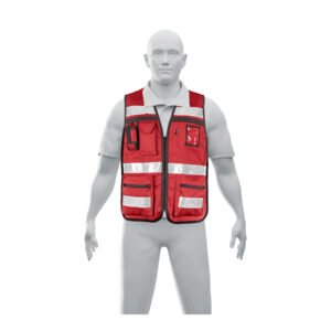 Chaleco brigadista con cintas reflejantes color rojo 14663