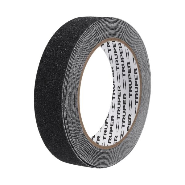 Rollo de 5 m de cinta antiderrapante negra 25mm con abrasivo 12542