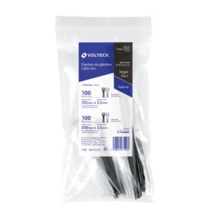 Bolsa con 200 cinchos plásticos negros y naturales Volteck 44018