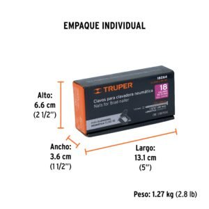 CLANEU-18-30.jpg Caja con 5000 clavos calibre 18 30 mm para CLNE-18 Truper 18264