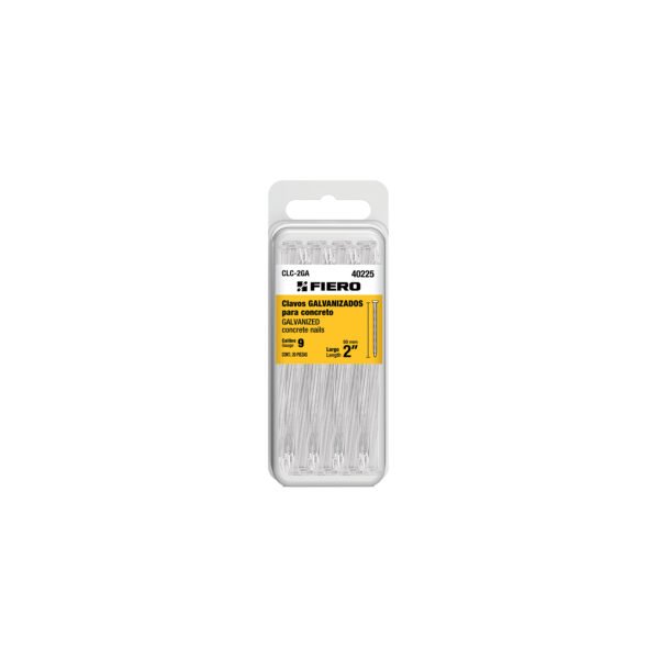 Blíster con 20 clavos galvanizados para concreto 2 Fiero 40225