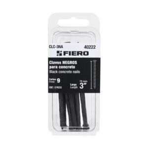 Blíster con 12 clavos negros para concreto 3 Fiero 40222