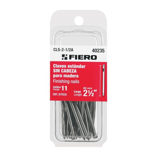 Blíster con 20 clavos estándar 2-1/2 sin cabeza Fiero 40235