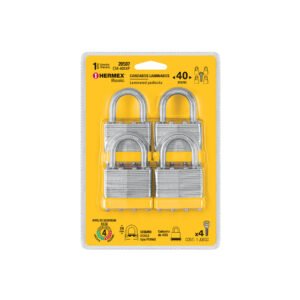 Juego de 4 candados cuerpo laminado 40 mm HERMEX BASIC 20507