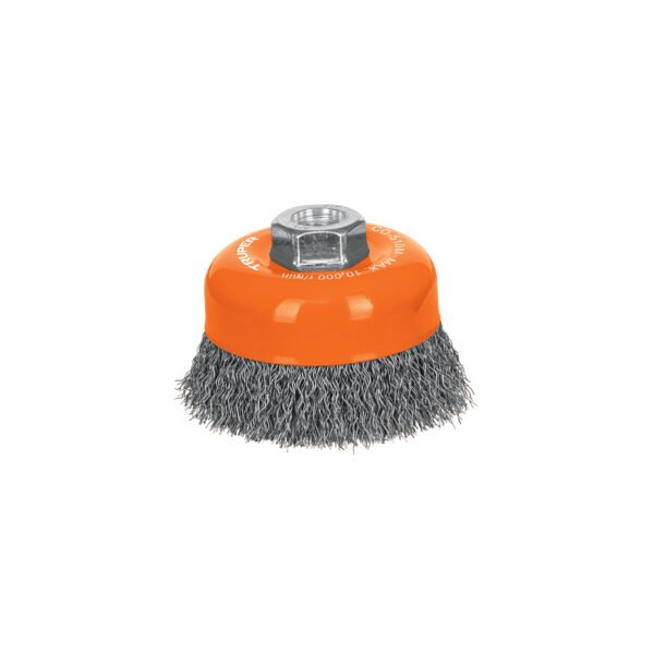 Carda copa 4 alambre ondulado fino eje M14 Truper 11532