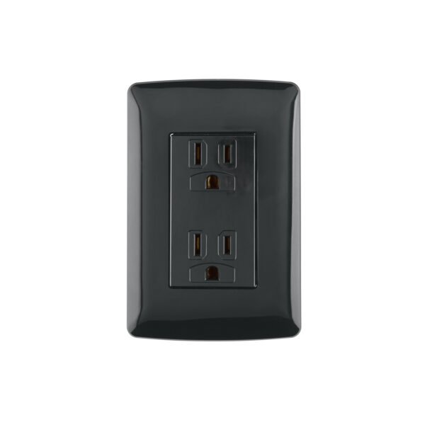 Contacto dúplex aterrizado color negro línea Italiana 47588