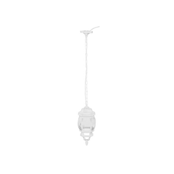 Arbotante tipo farol tradicional colgante p/exterior blanco 47296