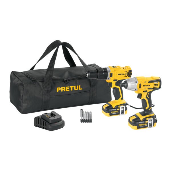 Combo rotomartillo/destornillador impacto 20V PRETUL 29020