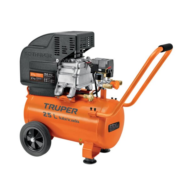 Compresor lubricado 25L 3HP horizontal 127V TRUPER 15006