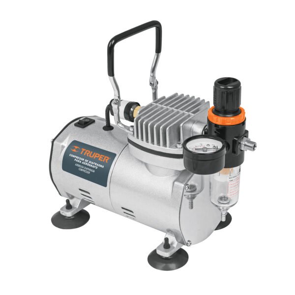 Compresor libre de aceite para aerografo1/5HP127V TRUPER 17247