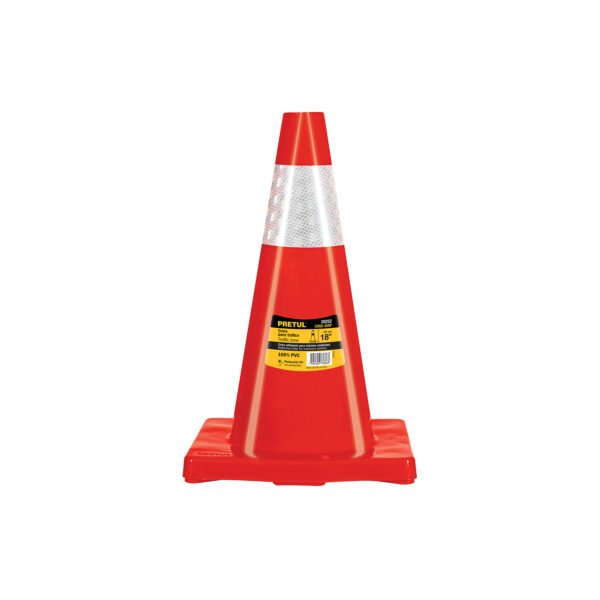 Cono de precaución de 45 cm de PVC con reflejante Pretul 28252