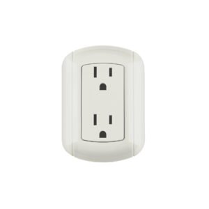Contacto de sobreponer dúplex 2 polos+ tierra ABS Volteck 47350