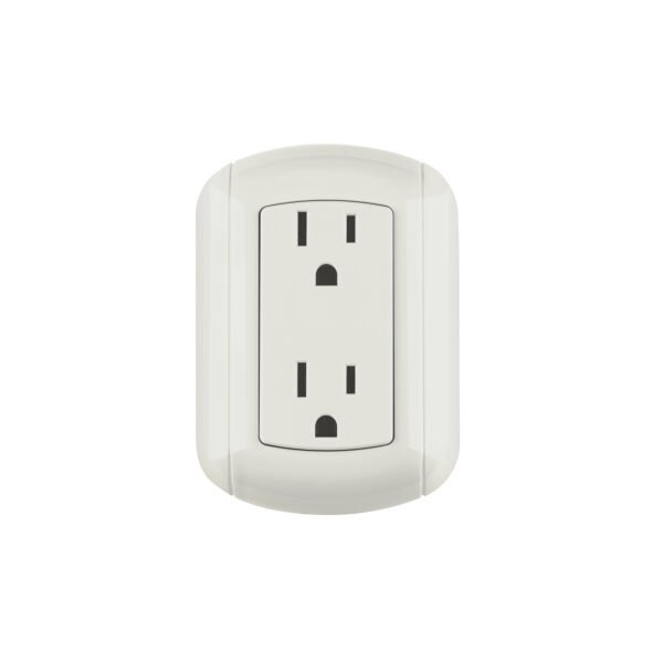 Contacto de sobreponer dúplex 2 polos+ tierra ABS Volteck 47350