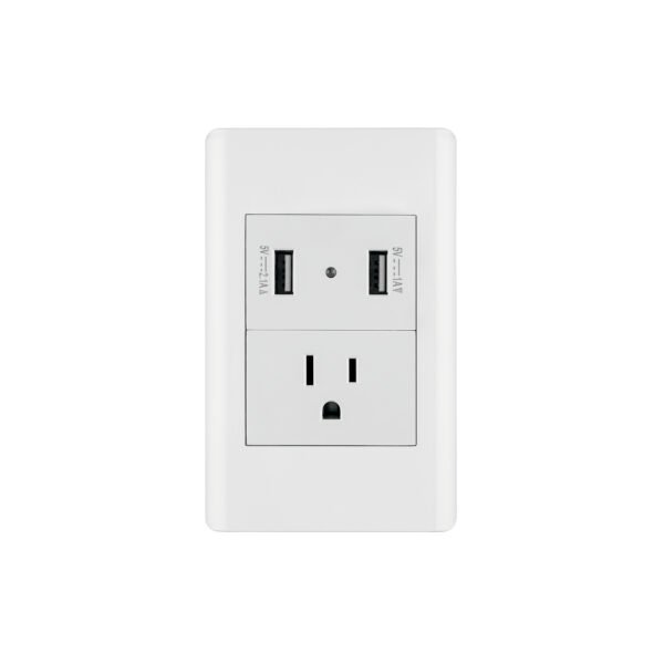 Placa armada blanca contacto y 2 puertos USB 1.5 mód Lisboa 47971