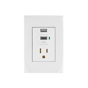 Contacto 2polos + tierra con 2 puertos USB Oslo blanco 48313