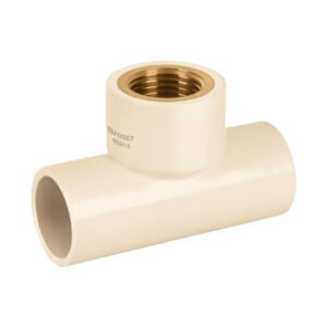 Tee de CPVC 1/2 rosca central hembra inserto latón FOSET 48914