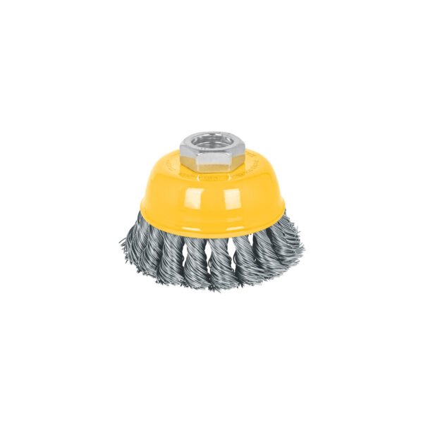 Carda copa 3 alambre trenzado grueso eje 5/8-11 Pretul 28257