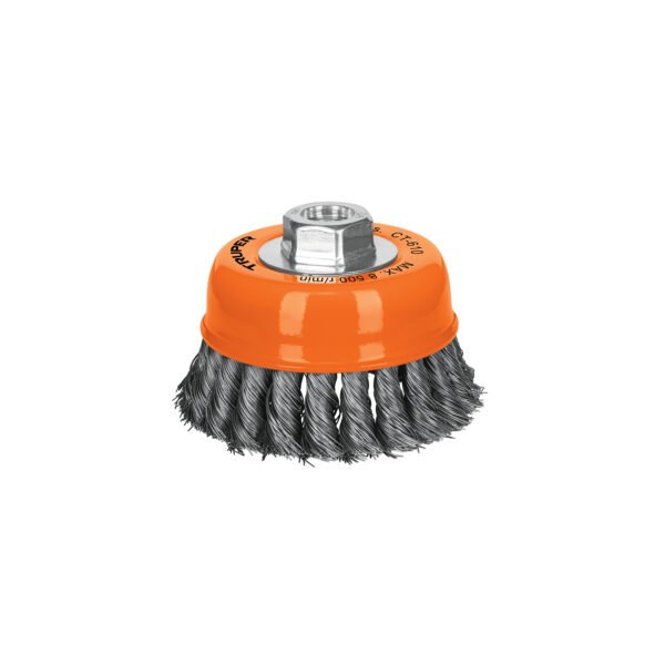 Carda copa 4 alambre trenzado fino eje 5/8-11 Truper 14187