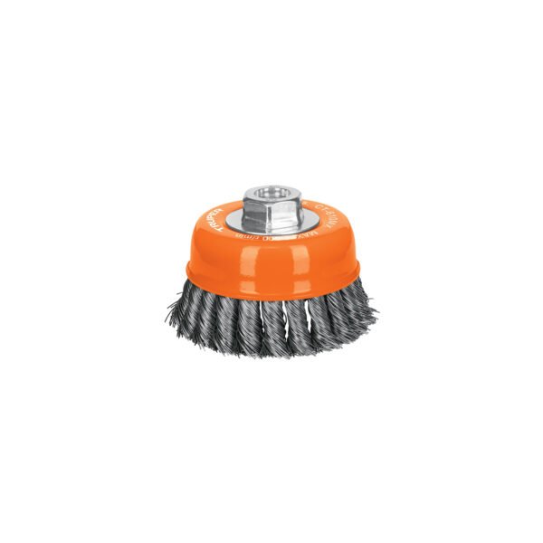 Carda copa 4 alambre trenzado grueso eje M14 Truper 17532