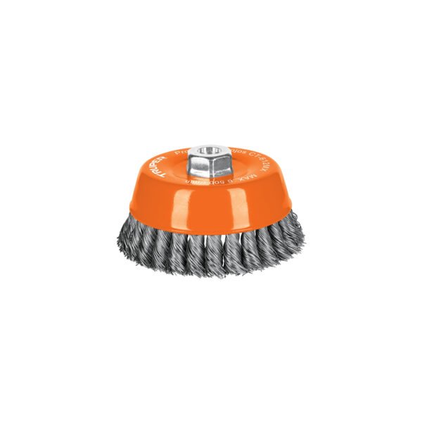 Carda copa 5 alambre trenzado grueso eje M14 Truper 11543
