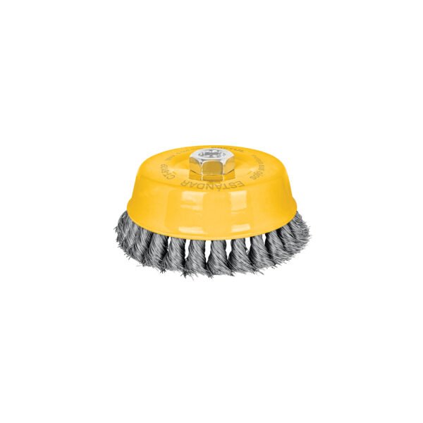 Carda copa 5 alambre trenzado fino eje 5/8-11 Pretul 28260