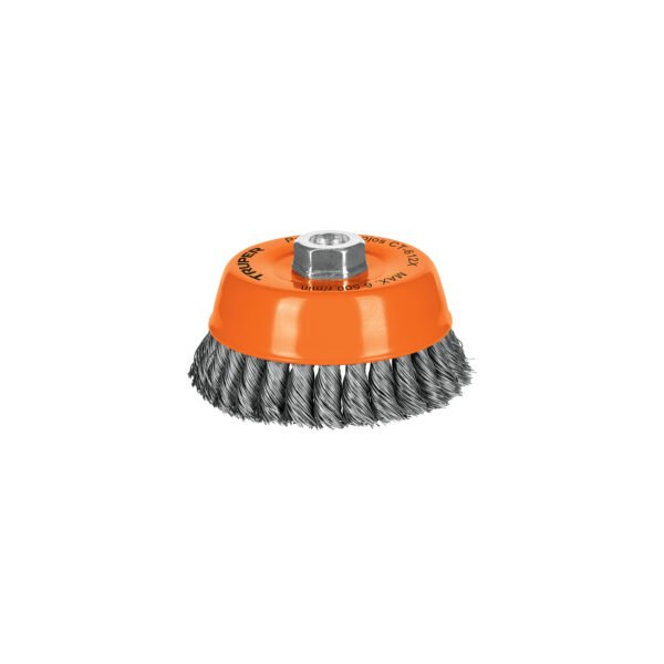 Carda copa 5 alambre trenzado grueso eje 5/8-11 Truper 11542