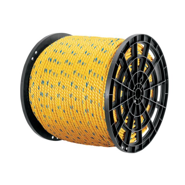 Metro de cuerda amarilla de polipropileno 13mm carrete 390m 40179