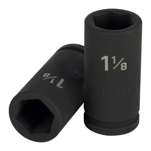 Dado largo de impacto de 1-1/8 6 puntas cuadro 3/4 12436