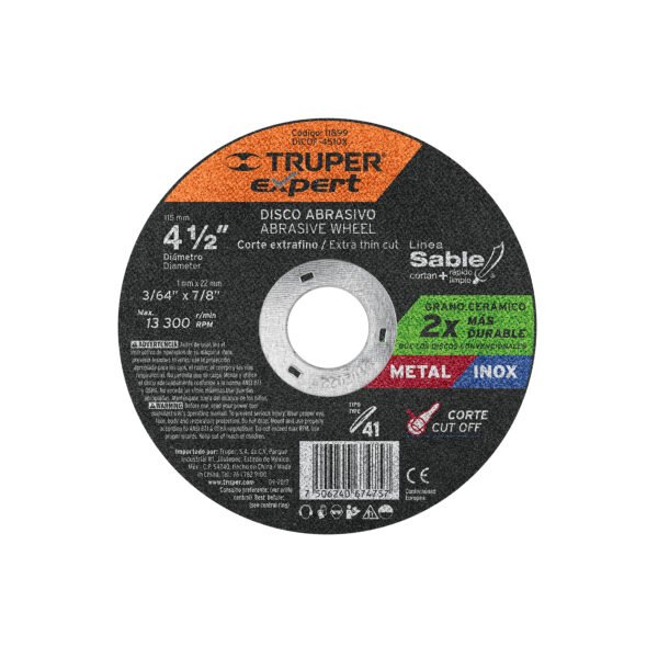 Disco Tipo 41 de 4-1/2 x 1 mm corte fino de metal Expert 11899