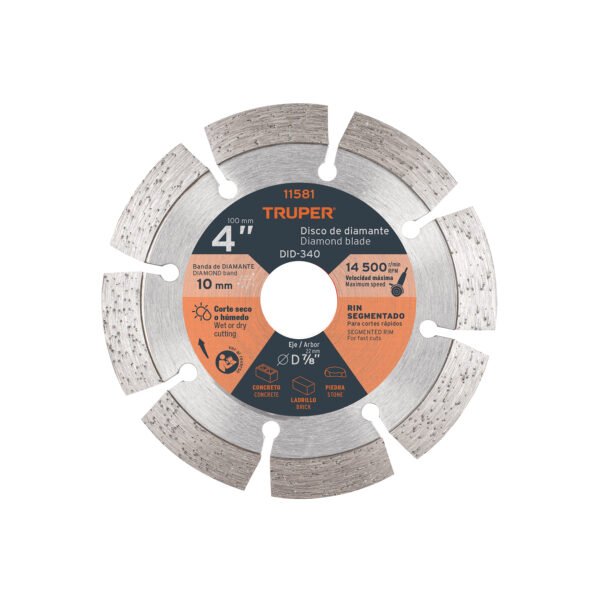 Disco de diamante de 4 x 2.1 mm rin segmentado TRUPER 11581